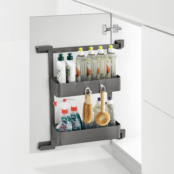 Melora Side Basket Attached Door Under Sink - Highclass Grey