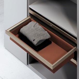 Maverick Soft Close Leather Basket Gold