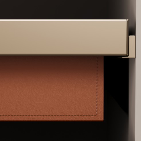 Maverick Soft Close Leather Basket Gold