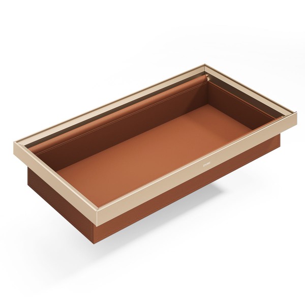 Maverick Soft Close Leather Basket Gold